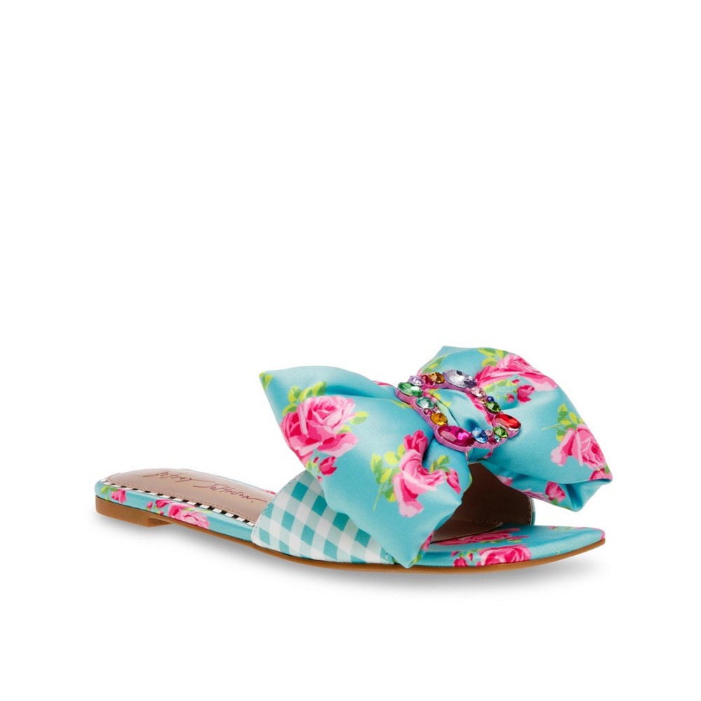 Women's Daisyy-G Bow Slip-on Flat
Sandal in Blue Multi. Brand new with box.